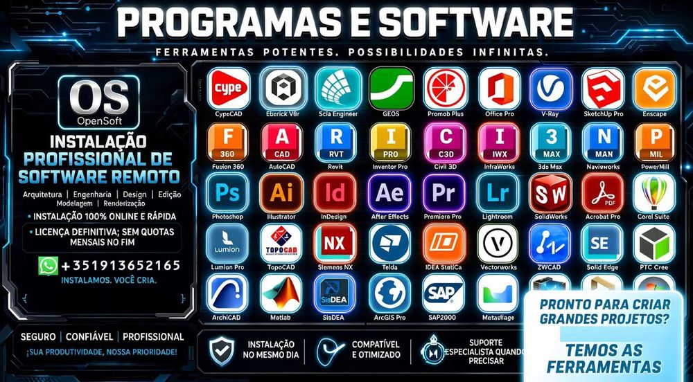 Instalação profissional de software em Portugal