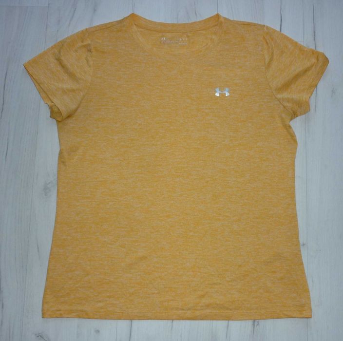 Piękna damska koszulka t-shirt UNDER ARMOUR rozmiar L żółta