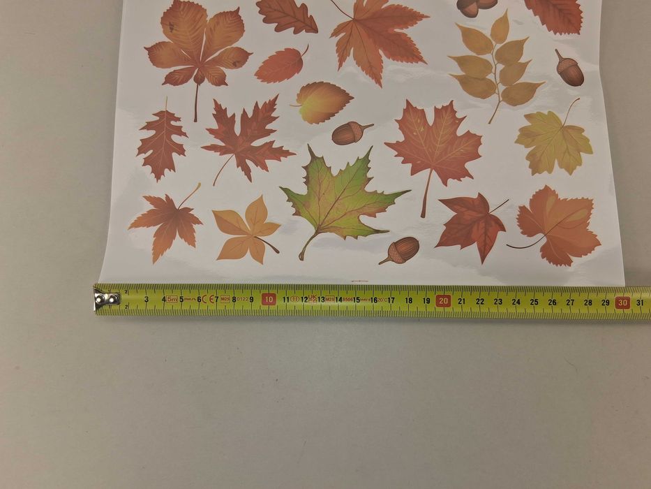 N165 Zestaw 3 Arkusze Naklejki Dekoracyjne Na Okno Ścianę Jesienne Liś