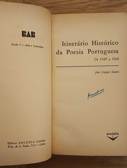 Itinerário Histórico da Poesia Portuguesa - João Gaspar Simões
