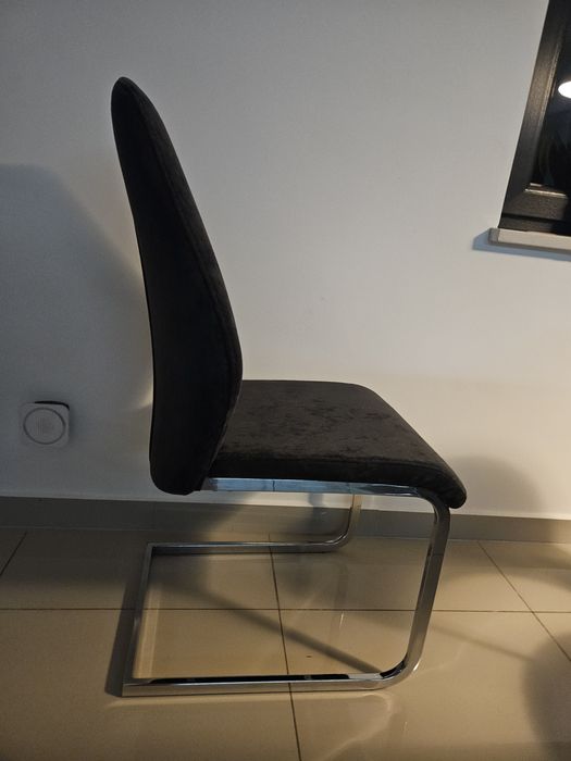 Nowe krzesła welur szare 8 szt
