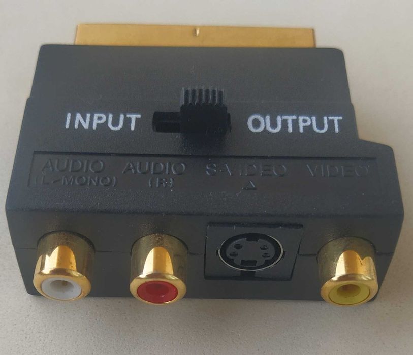 Adaptador SCART para RCA / S-Video (Conectores banhados Ouro) – Novo