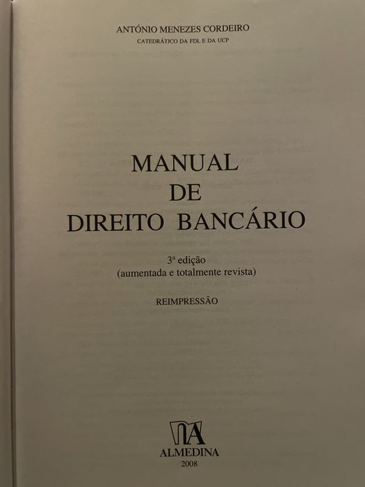 Manual de Direito Bancário 3a Edição