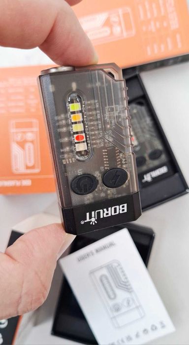 Наключний міні-ліхтарик Boruit V10 Black Type-C 1000лм / 1000мАг, IPX4