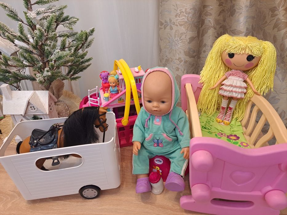 Домик Челси, лошадка, кроватка, Лала Лупси, корзинка, беби борн