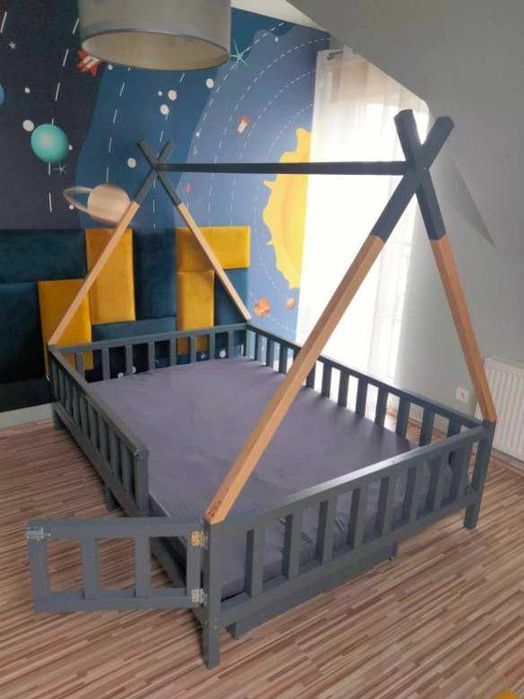 Łóżko tipi drewniane