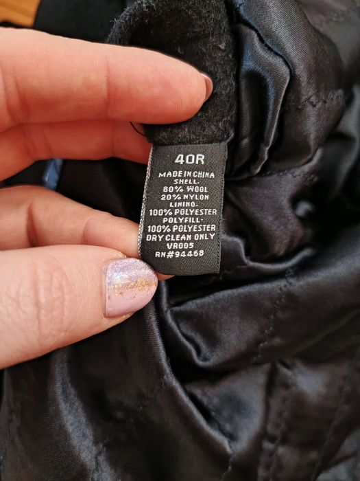 Płaszcz, budrysówka, Nautica, 40R, czarny, 80% wełna, ocieplany
