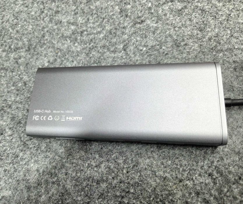 Hub USB-C VVB VB038 com HDMI, DisplayPort, Ethernet e leitor de cartões