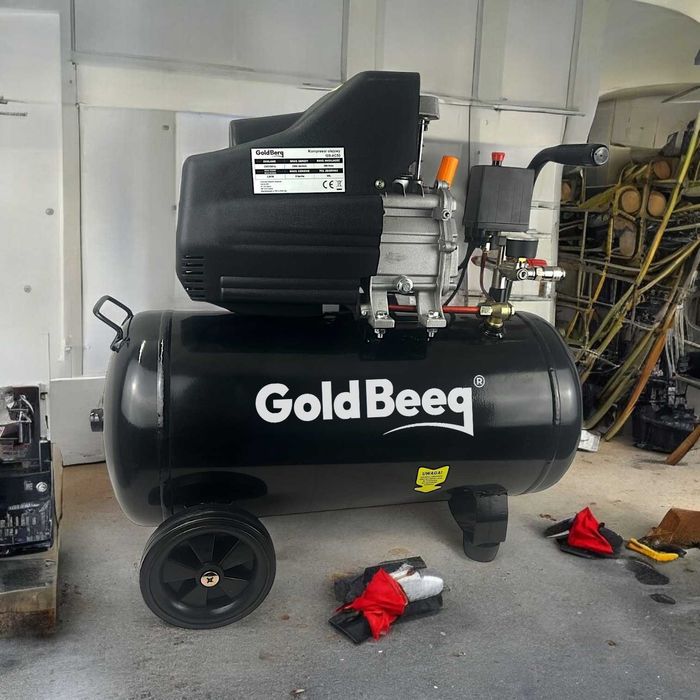 Kompresor olejowy 50L sprężarka z zestawem kit GoldBeeg