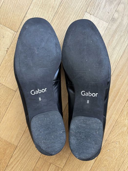 Skórzane buty Gabor w stylu Chanel czarne rozm. 8