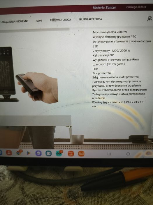 Ogrzewacz ceramiczny na pilota.