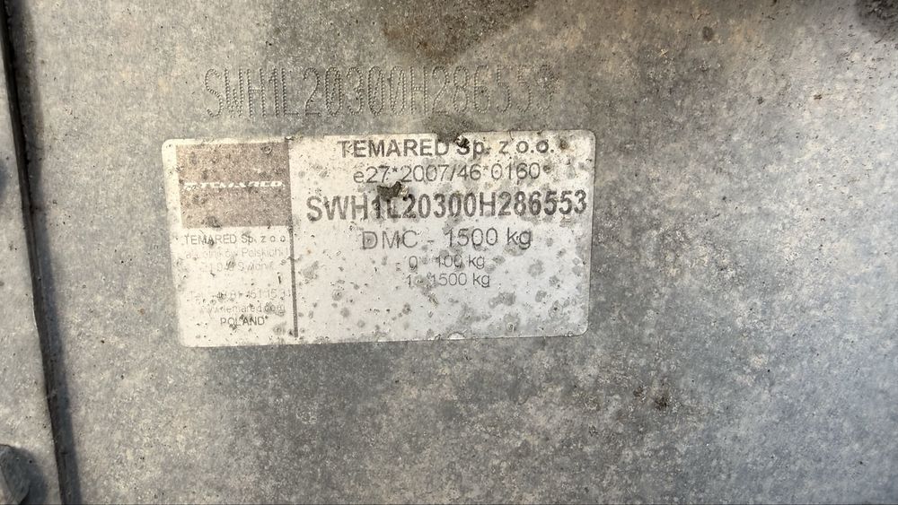 Przyczepa Temared 1500 dmc 2 quady utv
