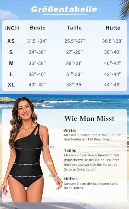 NOWY DAMSKI STRÓJ KĄPIELOWY KOSTIUM jednoczęściowy na jedno ramię XS