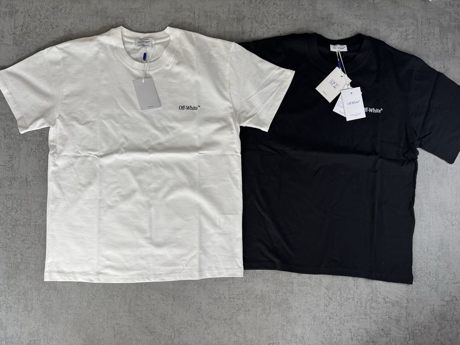 Футболка OFF White офф вайт біла/чорна белая черная офф вайт