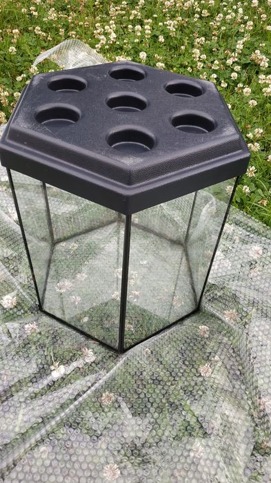 Akwarium terrarium heksogenalne około 7-10L szczelne. Możliwy dowóz.