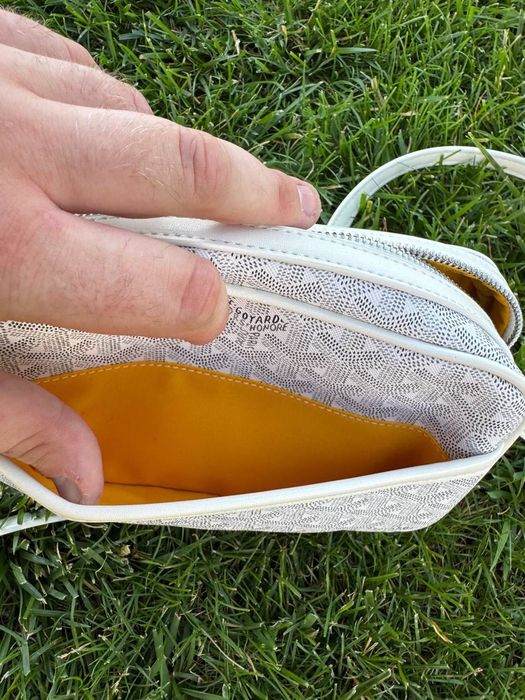 Сумка Goyard месенджер через плече гуаярд чорна і біла