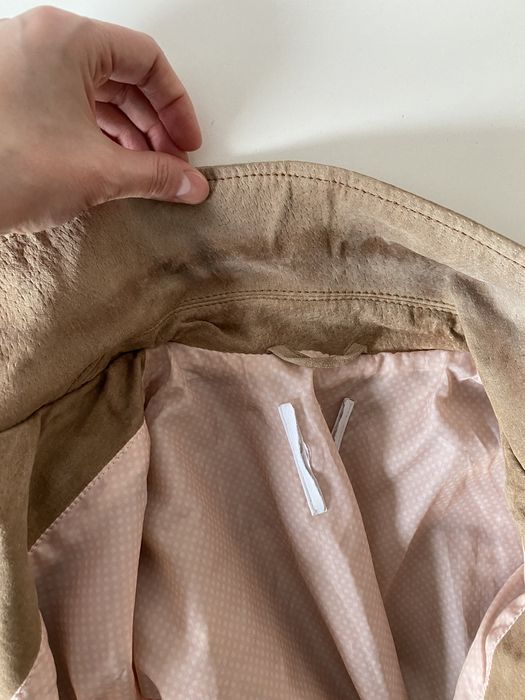 Mango skorzana zamszowa kurtka ramoneska