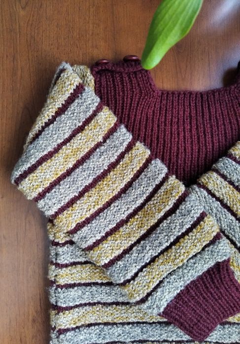 Dziergany na drutach sweter dla 4-5 latki