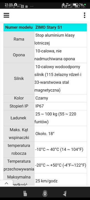 Duża Hulajnoga elektryczna ZIMO