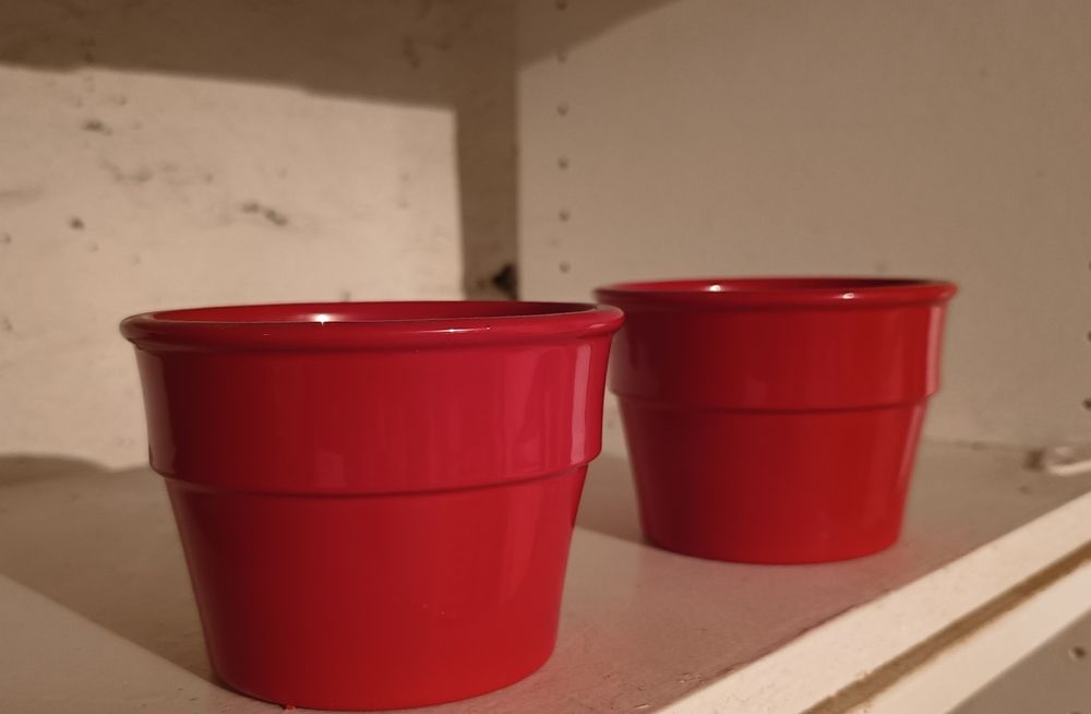 Doniczki małe czerwone - 2 sztuki