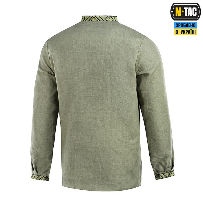 M-Tac якісна вишиванка 100% льон — Olive розмір XL