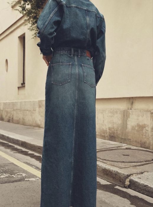 Zara юбка,спідниця ,джинс L,maxi,максі