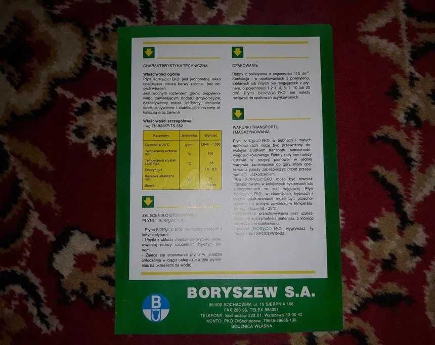 Broszura Boryszew płyn do chłodnic Borygo