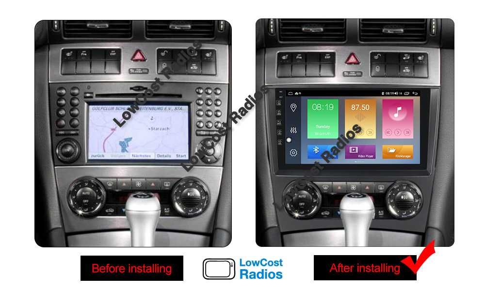 (GARANTIA) ANDROID: Auto Rádio GPS Mercedes Benz Class C - W203, W209 | CARPLAY • ANDROID AUTO