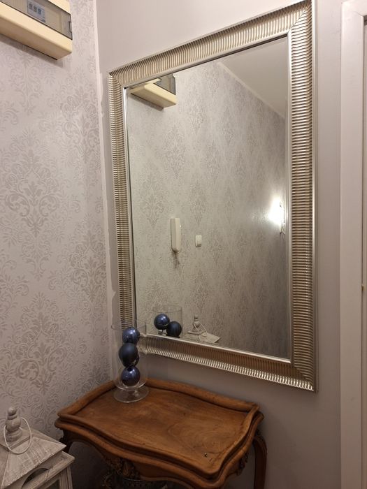 Lustro, lustra, srebrne, duże, piekna gruba rama, francuskie, glamour