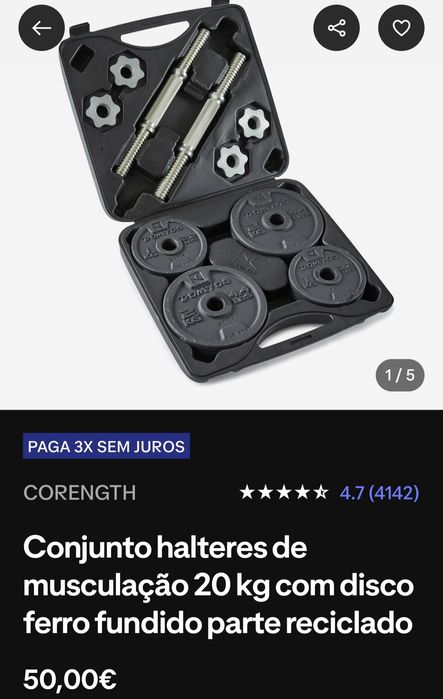 Kit de alteres de musculação (20kg)