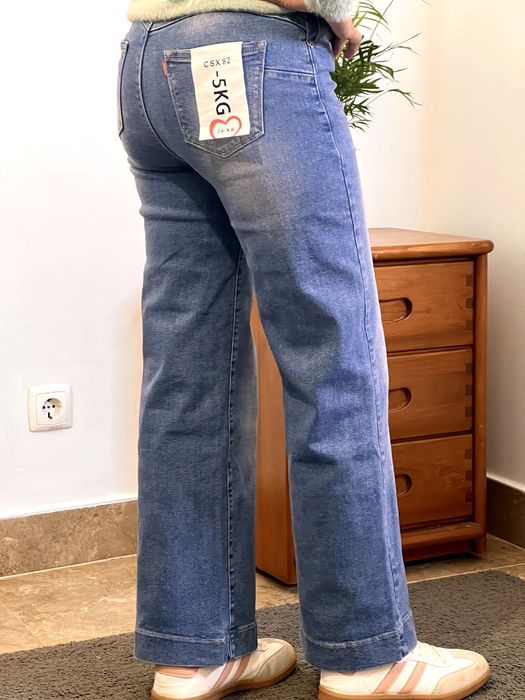 Calça de ganga wide leg