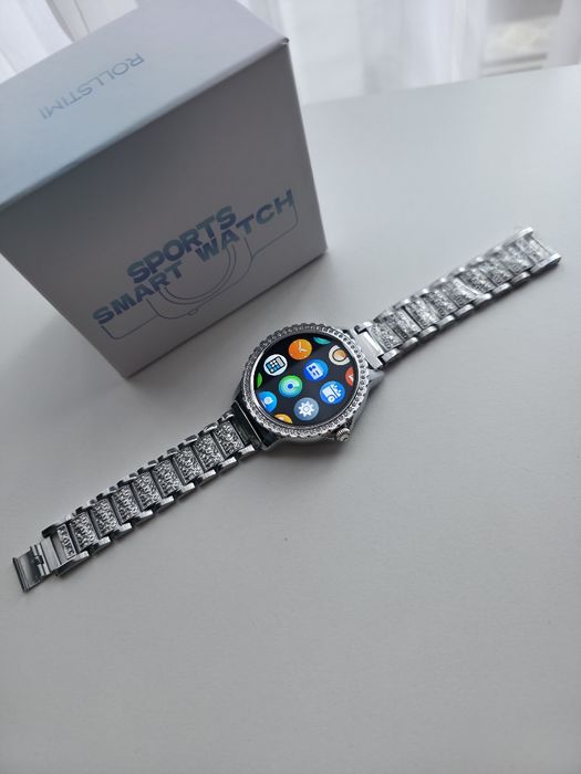 Smartwatch srebrny okrągły lige 7