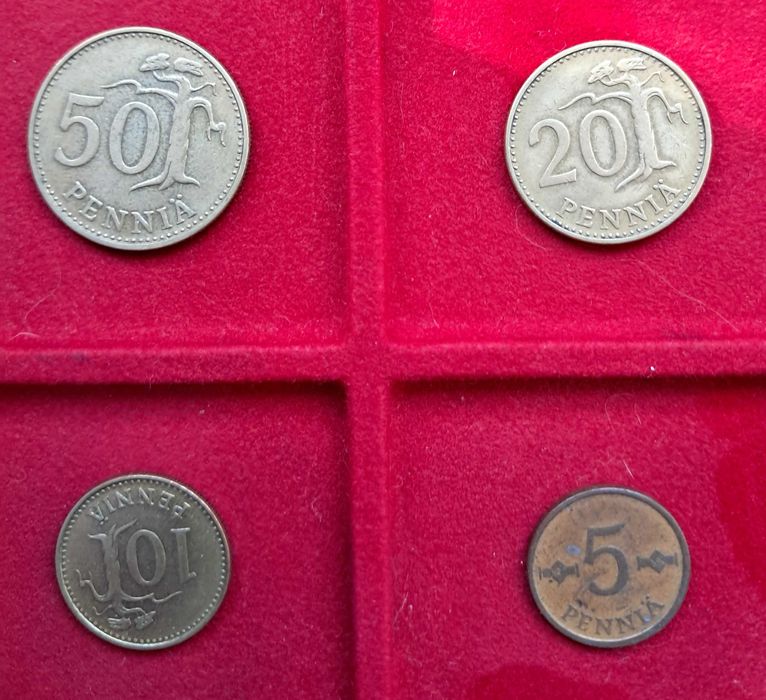 Lote moedas antigas - Finlândia - 1963