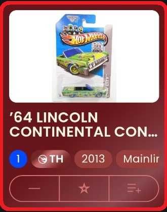 Hot Wheels Treasure Hunt (TH) 64 Lincoln Continental Convertible