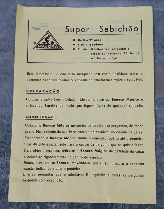 Jogo de tabuleiro "Super Sabichão" - Majora (1990)