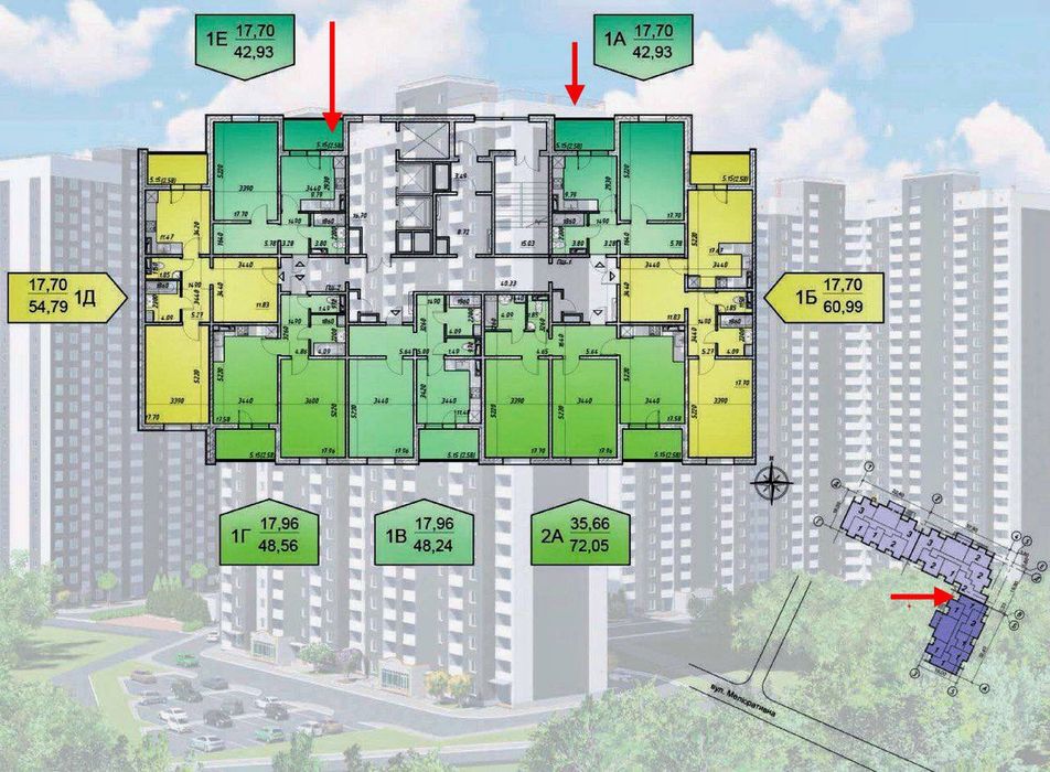 Зданий Буд#1 -49м+кухня-вітальня 18  жк Деснянський героїв енергетиків