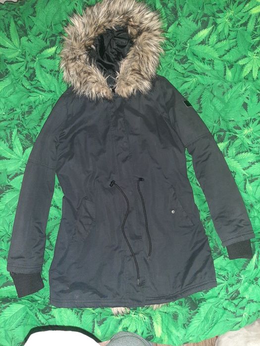 Czarna kurtka parka  cropp s