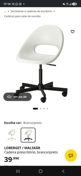 CadeirCadeira IKEA giratória LOBERGET / MALSKAR