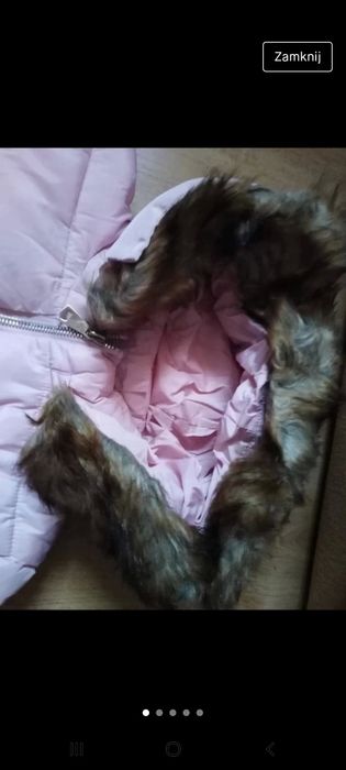 Nowa 42 kurtka zimowa pudrowy róż XL