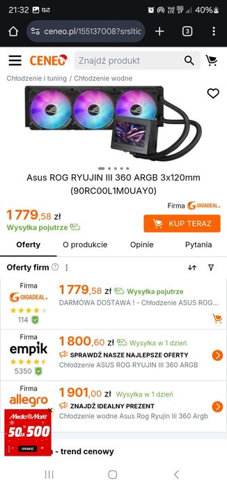 Komputer ASUS ROG i9 14900k z790 maximus 64gb ddr5