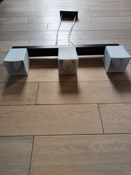 Lampa wisząca 3x E14 wenge i kinkiet 1x E14