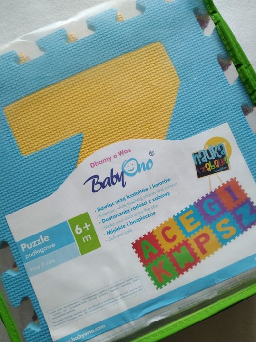 Puzzle piankowe mata edukacyjna BabyOno alfabet literki klocki