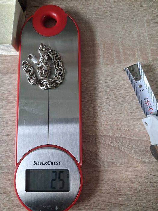 Bransoletka  męska splot garibaldi - srebrna , męska