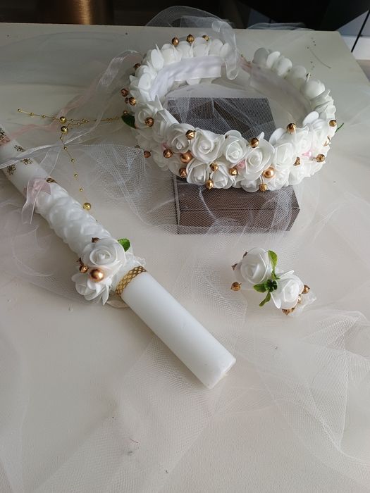 Wianek do komunii złoty