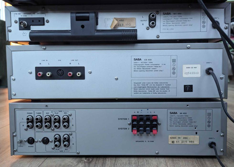 Zestaw Wieża SABA MI-450 Wzmacniacz Magnetofon Radio Gramofon