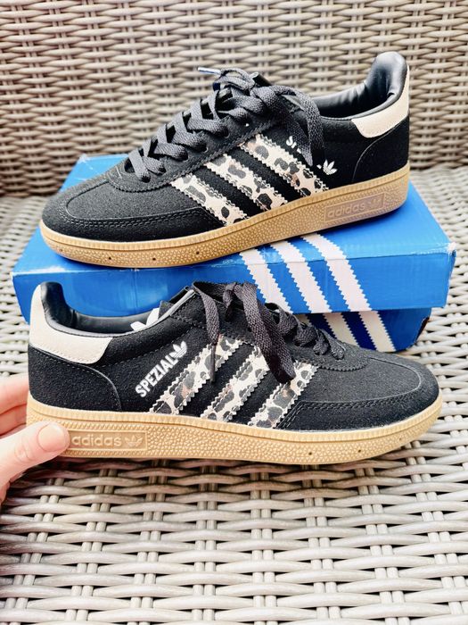 Adidasy czarne z panterką z brazową podeszwą 38 2/3