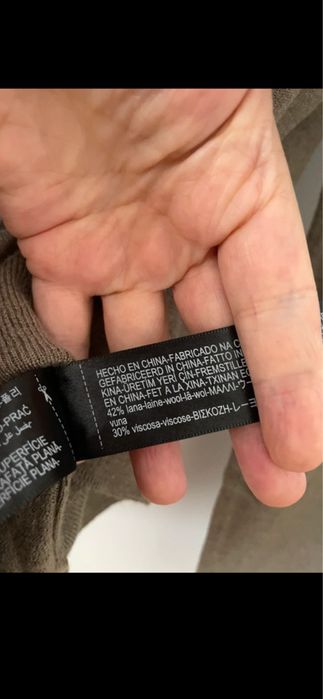 Massimo Dutti - oliwkowy sweterek :welna , wiskoza  M:L