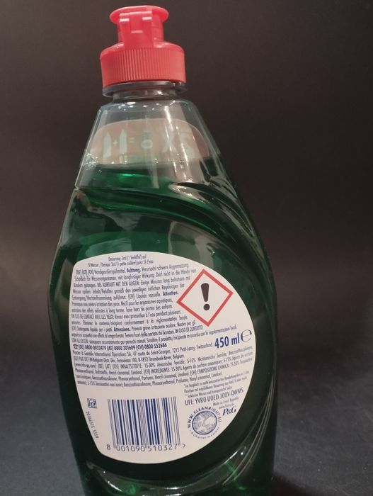 Fairy koncentrat 450 ml wystarcza na dwa razy dłużej