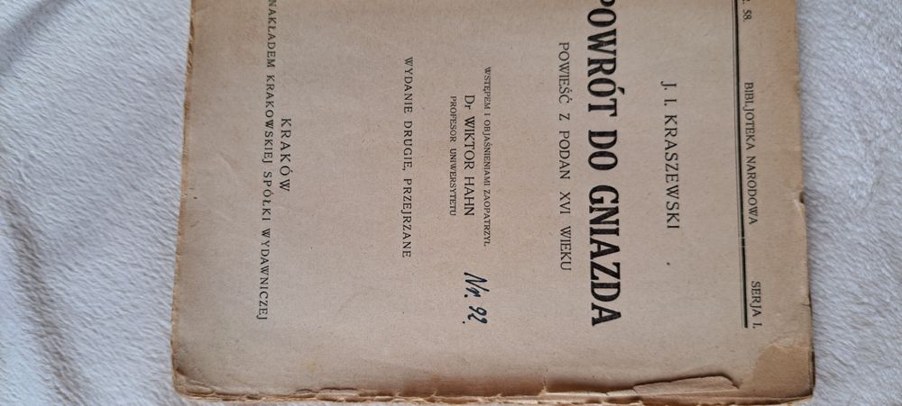 Stara książka - Powrót do gniazda - J.I. Kraszewski
