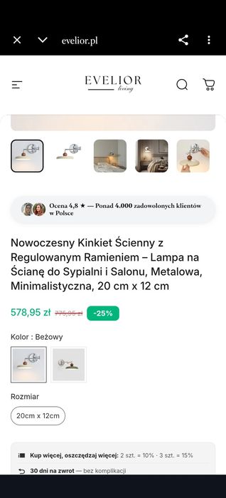Kinkiet ścienny LED